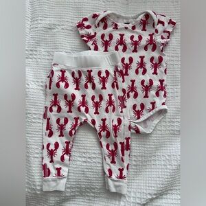 Monica + Andy Lobster Print Kids Matching Set
